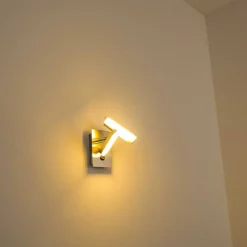 Applique Murale Sakami Led Nickel Mat, 2 Lumieres