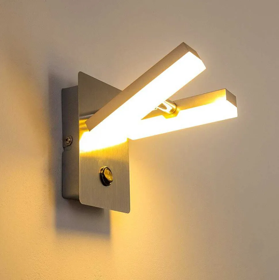 Applique Murale Sakami Led Nickel Mat, 2 Lumieres