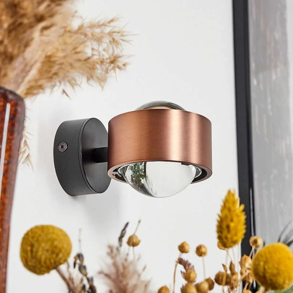 Applique Murale Sapri Cuivre, Noir, 1 Lumiere