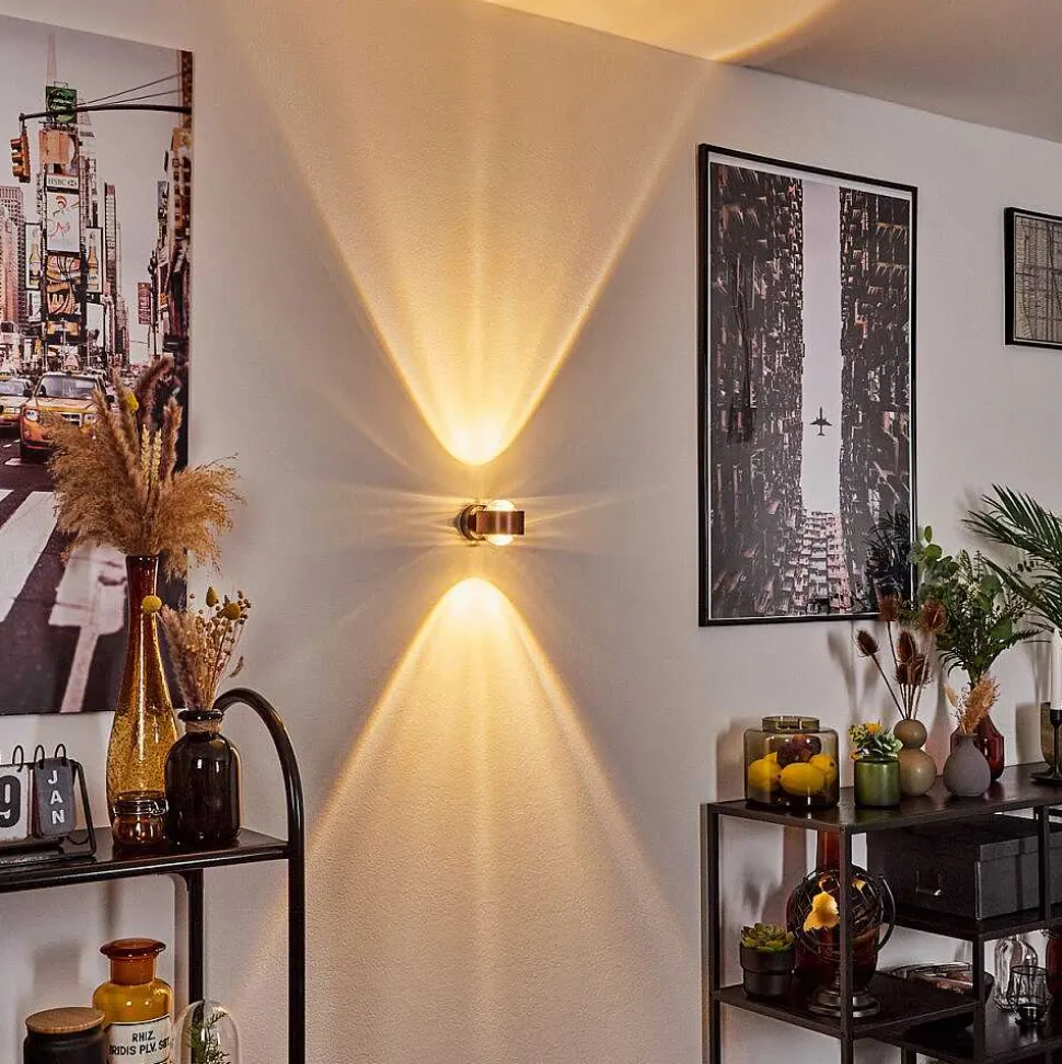 Applique Murale Sapri Cuivre, Noir, 1 Lumiere