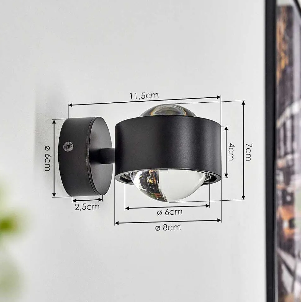 Applique Murale Sapri Noir, 1 Lumiere