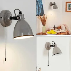 Applique Murale Selki Gris, Noir, 1 Lumiere