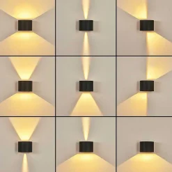 Applique Murale Strandaa Led Noir, 2 Lumieres