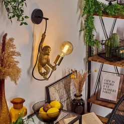 Applique Murale Suardi Or, Noir, 1 Lumiere