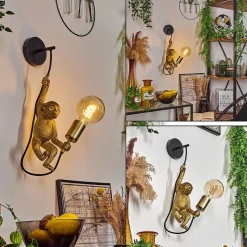 Applique Murale Suardi Or, Noir, 1 Lumiere