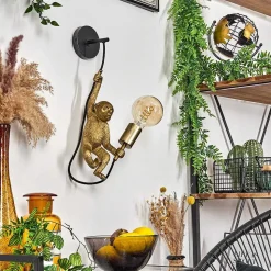 Applique Murale Suardi Or, Noir, 1 Lumiere