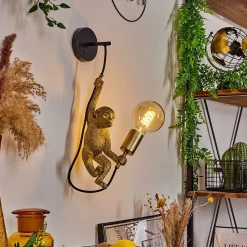 Applique Murale Suardi Or, Noir, 1 Lumiere