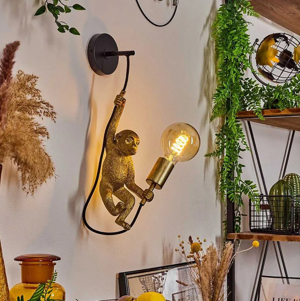 Applique Murale Suardi Or, Noir, 1 Lumiere