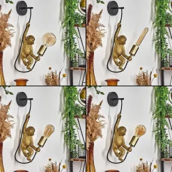 Applique Murale Suardi Or, Noir, 1 Lumiere