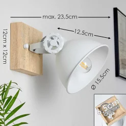 Applique Murale Svanfolk Brun, Blanc, 1 Lumiere