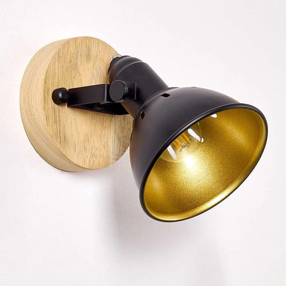 Applique Murale Tina Bois Fonce, Noir, 1 Lumiere