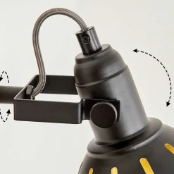 Applique Murale Tina Chrome, Bois Fonce, Noir, 1 Lumiere