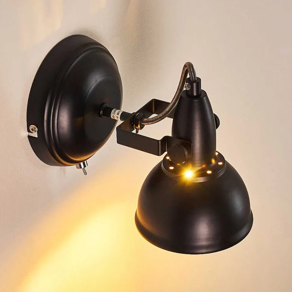 Applique Murale Tina Noir, 1 Lumiere