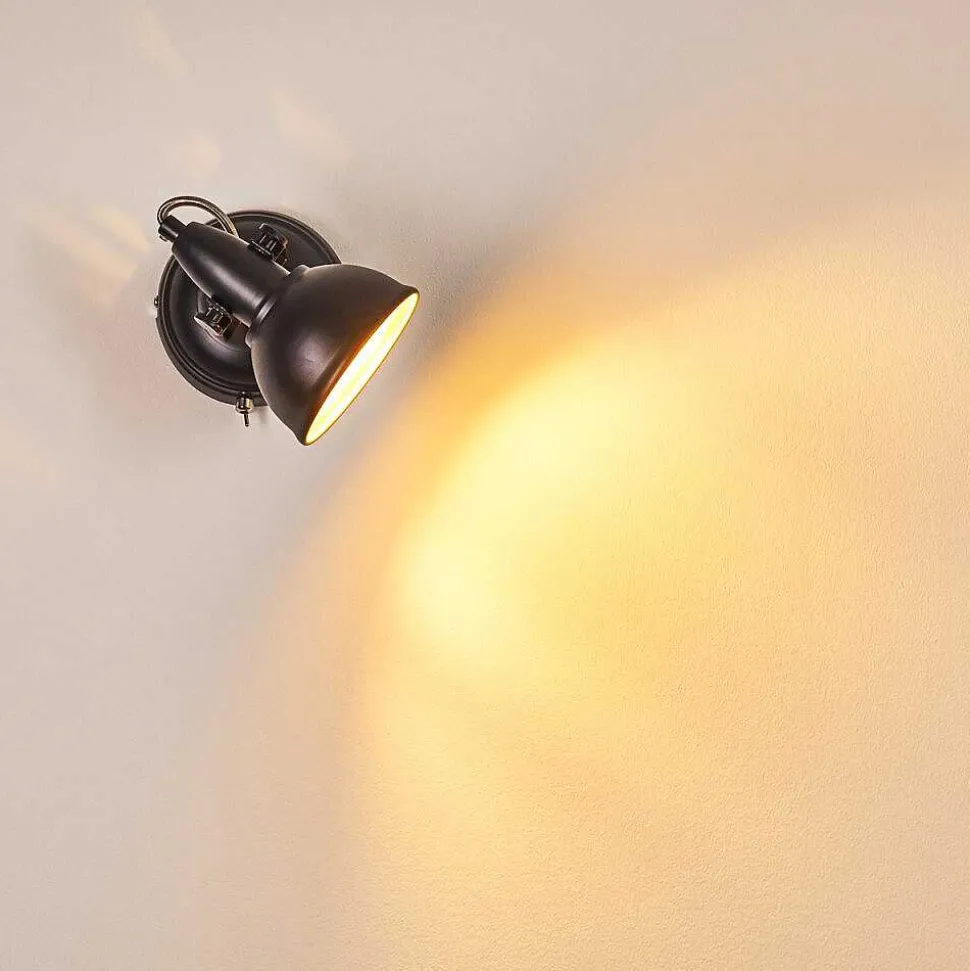 Applique Murale Tina Noir, 1 Lumiere