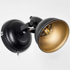 Applique Murale Tina Noir, 1 Lumiere