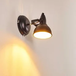 Applique Murale Tina Noir, 1 Lumiere