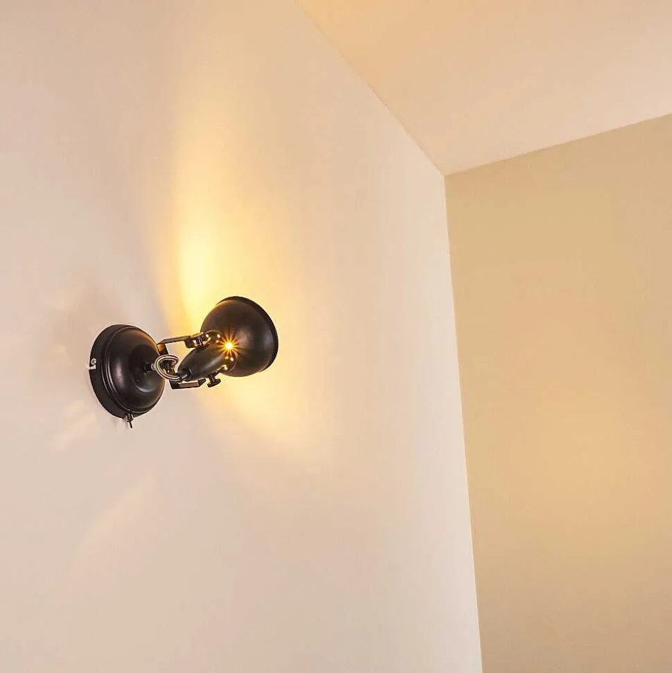 Applique Murale Tina Noir, 1 Lumiere