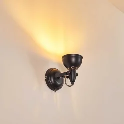 Applique Murale Tina Noir, 1 Lumiere