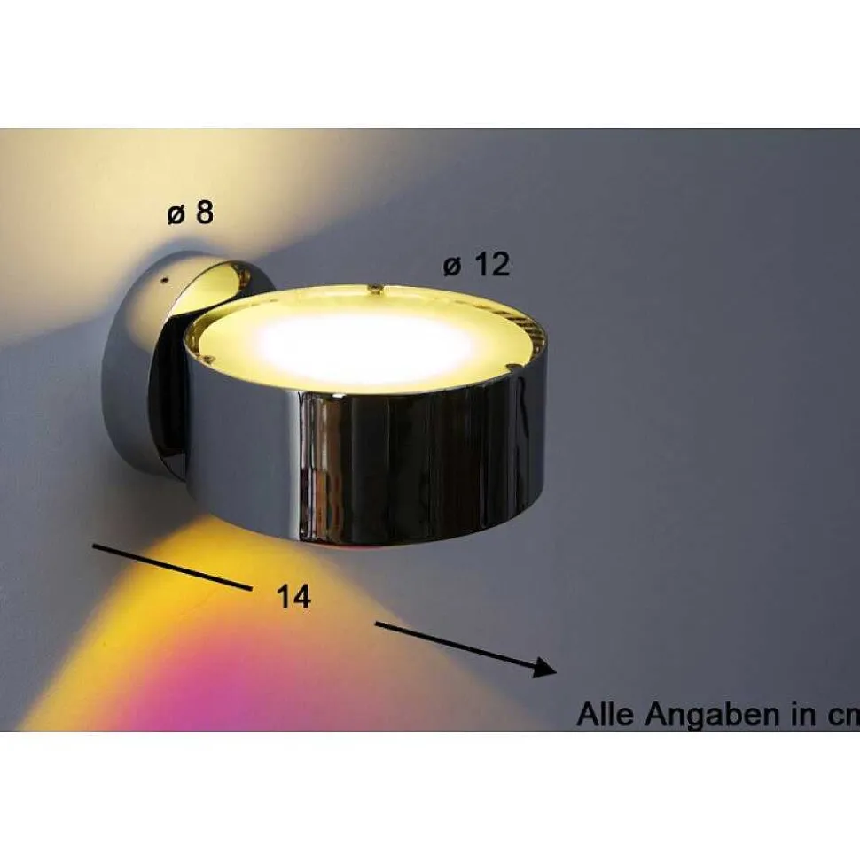 Applique Murale Top Light Pukmaxxwall Led Chrome, 2 Lumieres