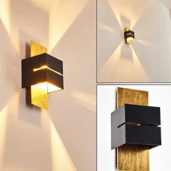 Applique Murale Tora Noir Dore, 1 Lumiere