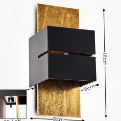 Applique Murale Tora Noir Dore, 1 Lumiere