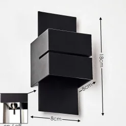 Applique Murale Tora Noir, 1 Lumiere