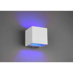 Applique Murale Trio Figo Led Blanc, 1 Lumiere, Telecommandes, Changeur De Couleurs