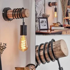 Applique Murale Yaak Ecru, Noir, 1 Lumiere