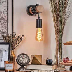 Applique Murale Yaak Ecru, Noir, 1 Lumiere