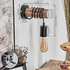 Applique Murale Yaak Ecru, Noir, 1 Lumiere