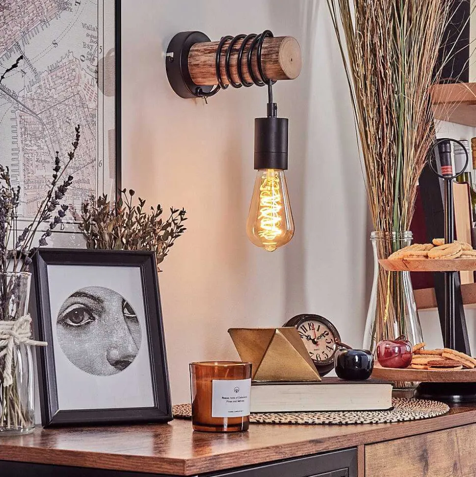 Applique Murale Yaak Ecru, Noir, 1 Lumiere