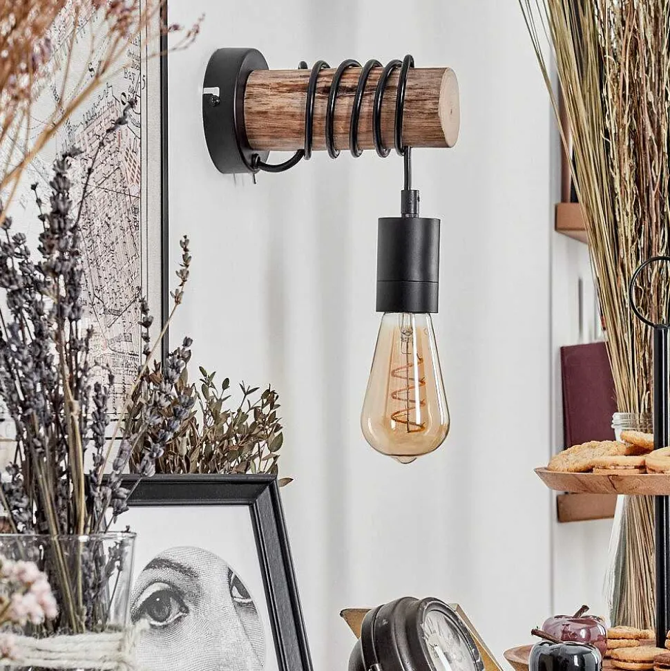 Applique Murale Yaak Ecru, Noir, 1 Lumiere