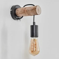 Applique Murale Yaak Ecru, Noir, 1 Lumiere