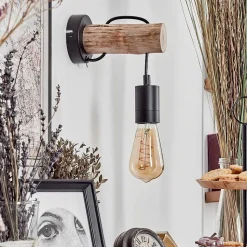 Applique Murale Yaak Ecru, Noir, 1 Lumiere