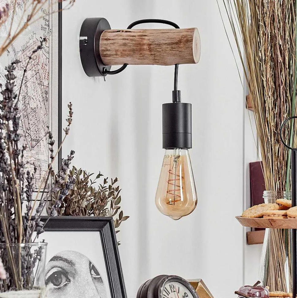 Applique Murale Yaak Ecru, Noir, 1 Lumiere