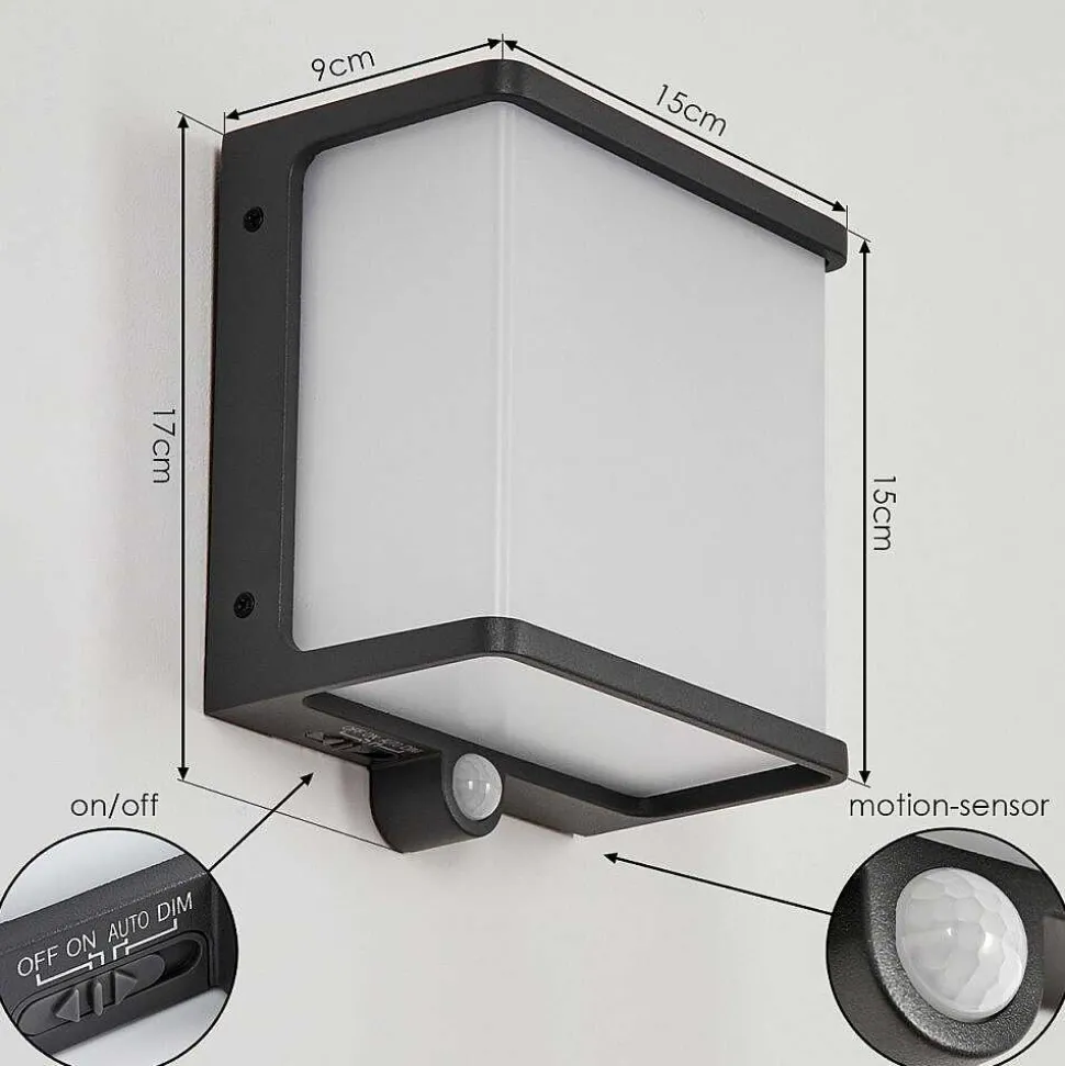 Applique Solaire Burseryd Led Noir, 1 Lumiere, Detecteur De Mouvement