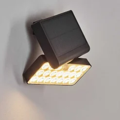 Applique Solaire Estampes Led Anthracite, 1 Lumiere, Detecteur De Mouvement