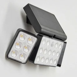 Applique Solaire Estampes Led Anthracite, 1 Lumiere, Detecteur De Mouvement