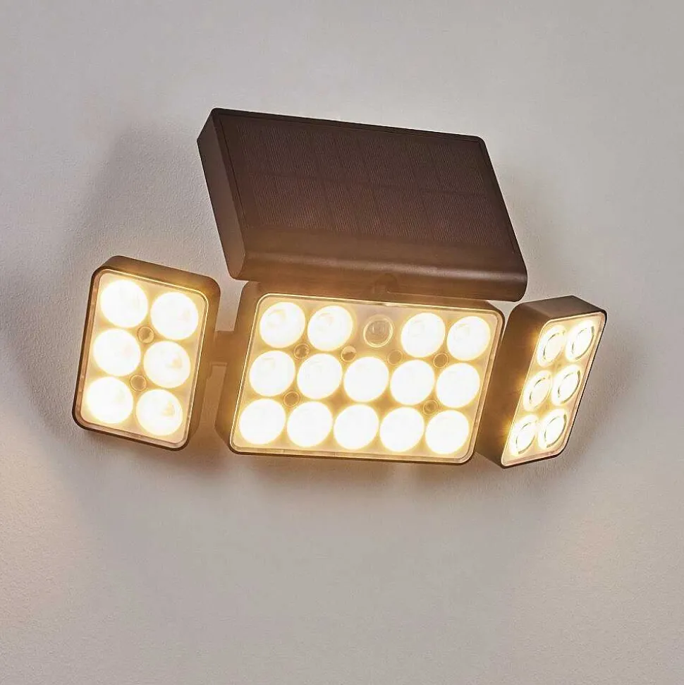 Applique Solaire Estampes Led Anthracite, 1 Lumiere, Detecteur De Mouvement