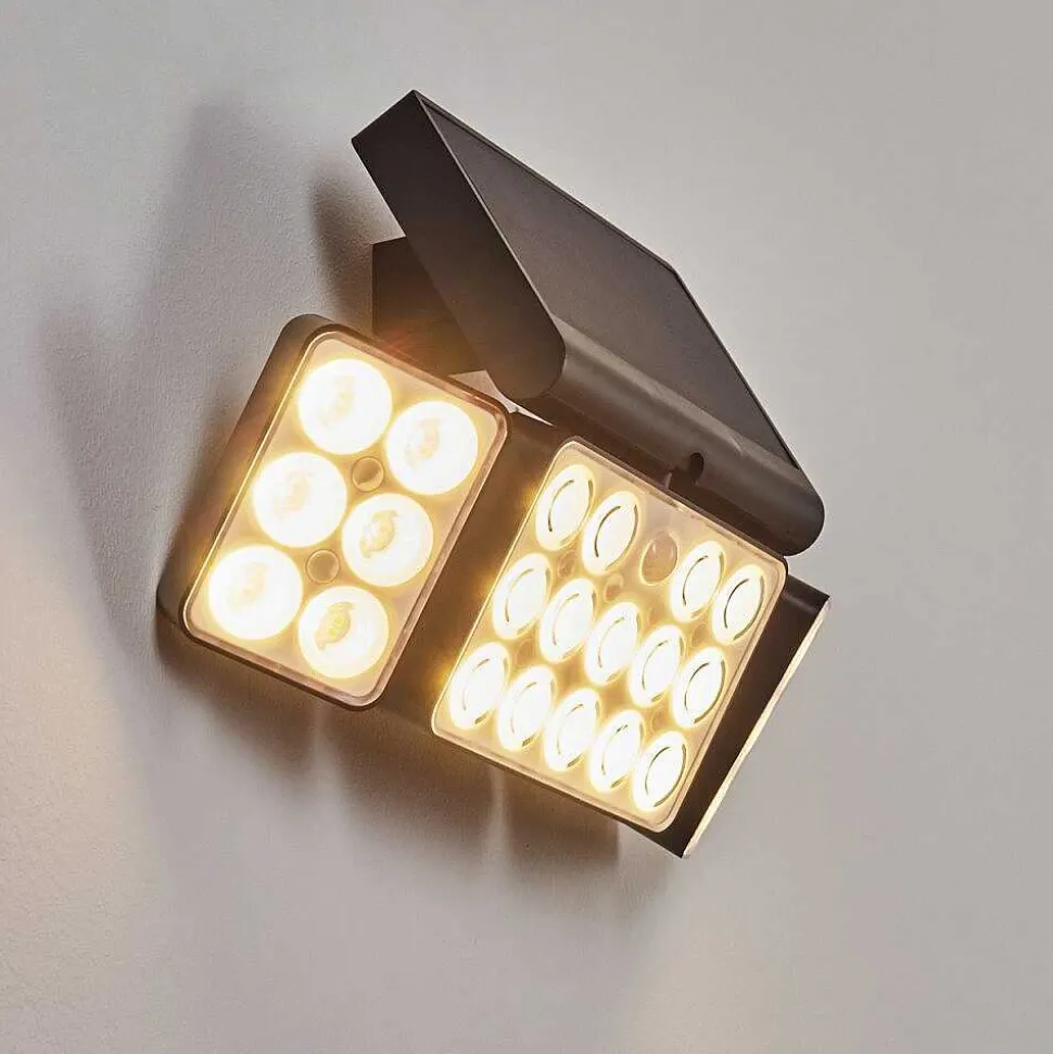 Applique Solaire Estampes Led Anthracite, 1 Lumiere, Detecteur De Mouvement