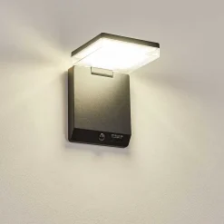 Applique Solaire Lonquimai Led Noir, 1 Lumiere, Detecteur De Mouvement