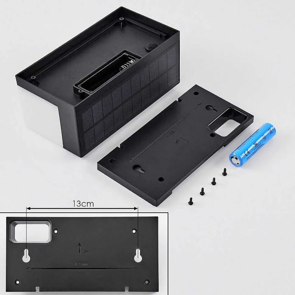 Applique Solaire Malalhue Led Noir, 1 Lumiere, Detecteur De Mouvement