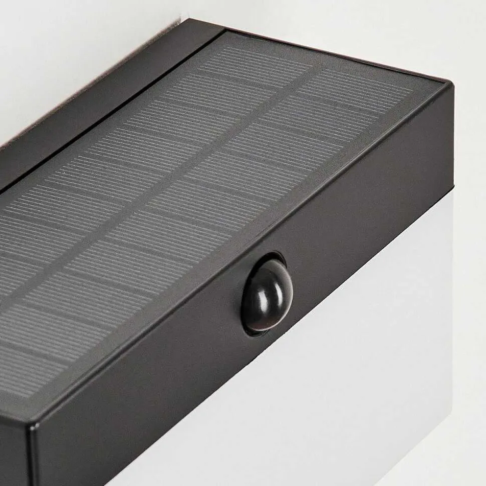 Applique Solaire Malalhue Led Noir, 1 Lumiere, Detecteur De Mouvement