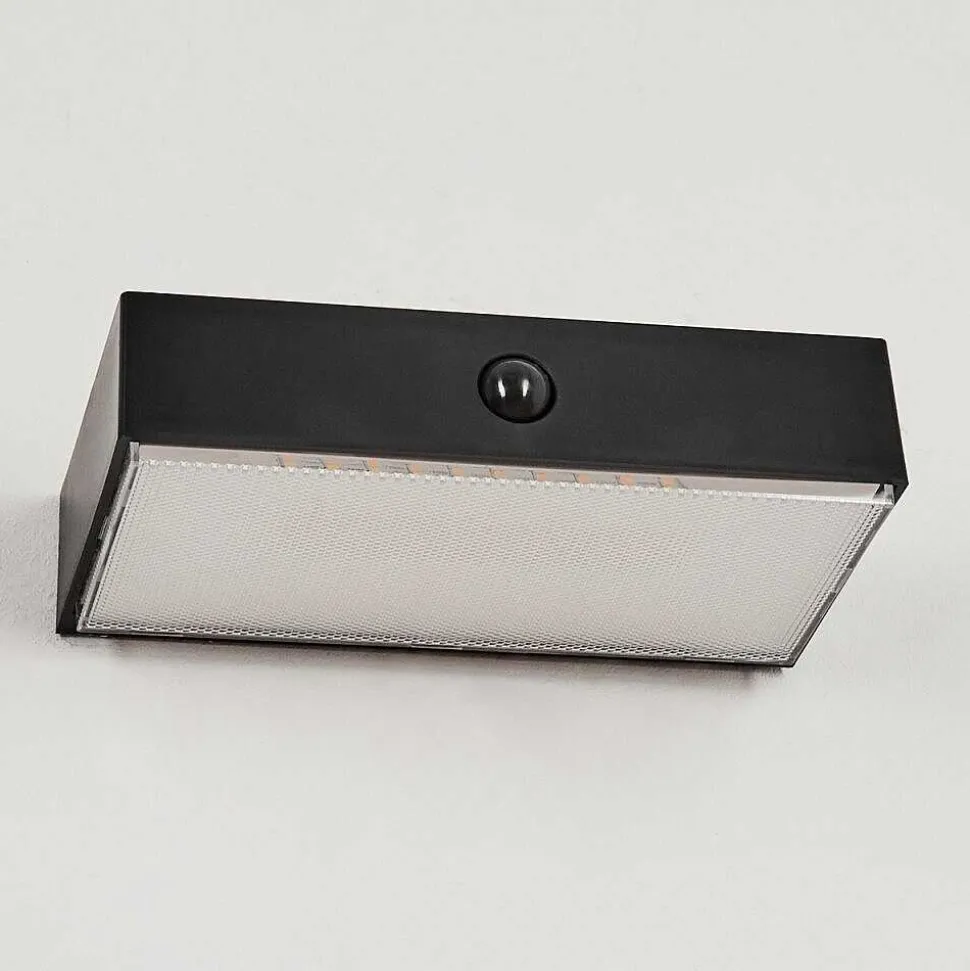 Applique Solaire Seilhac Led Noir, 1 Lumiere, Detecteur De Mouvement