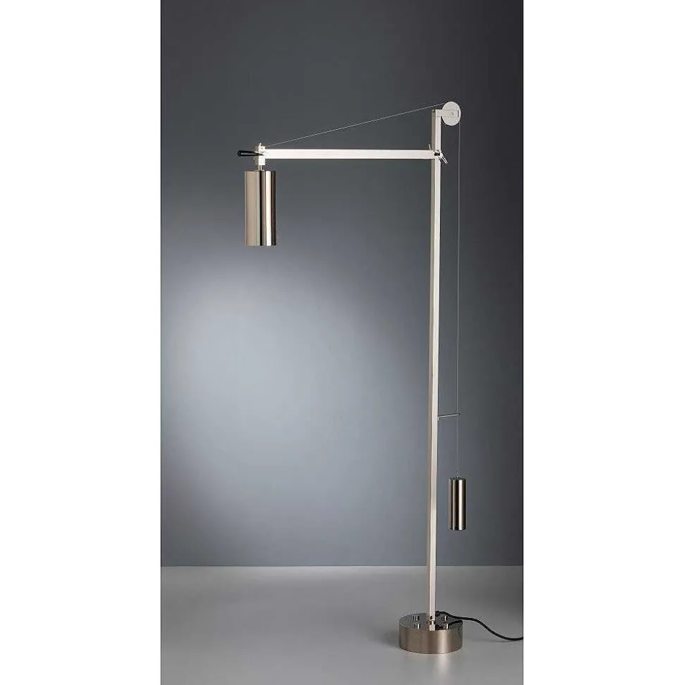 Bh 23 Tecnolumen Lampadaire Nickel Mat, 1 Lumiere