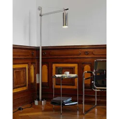 Bh 23 Tecnolumen Lampadaire Nickel Mat, 1 Lumiere