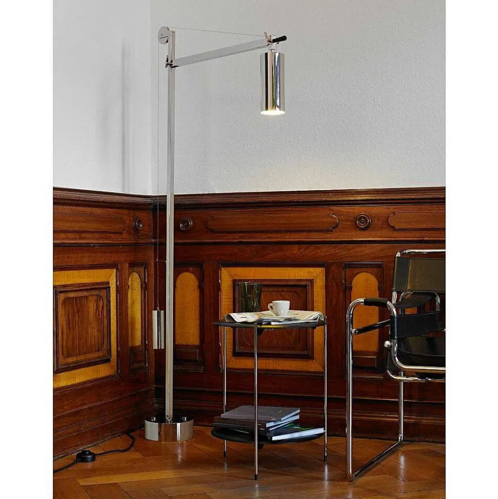 Bh 23 Tecnolumen Lampadaire Nickel Mat, 1 Lumiere