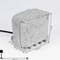 Bloc De Prises Électriques D'Exterieur Tinu Noir, Pierre