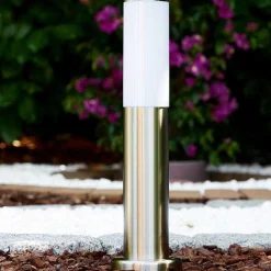 Borne D'Éclairage Caserta Acier Inoxydable, 1 Lumiere