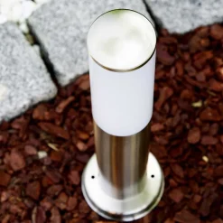 Borne D'Éclairage Caserta Acier Inoxydable, 1 Lumiere